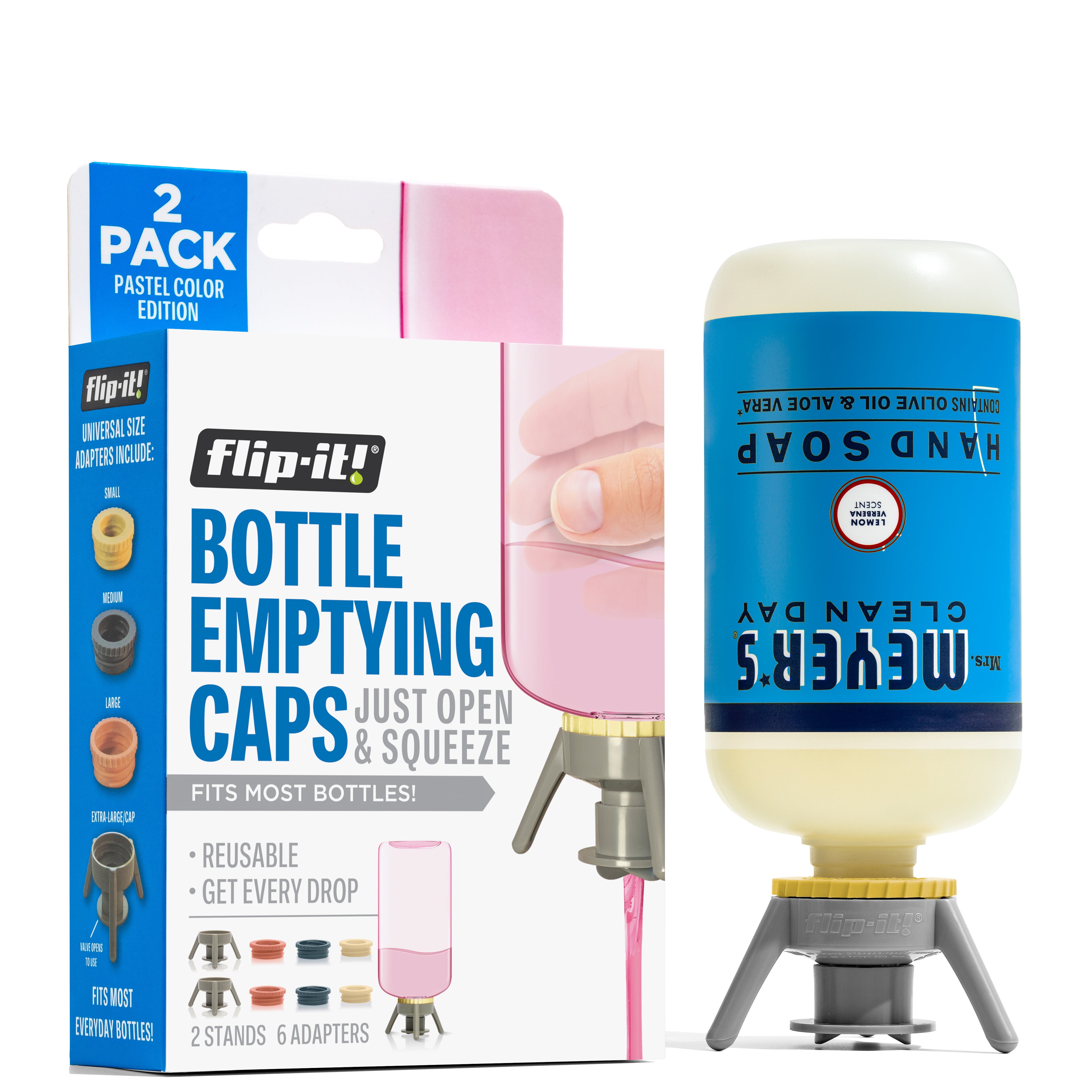 Flip-It Bottle Emptying Kit, 2-Pack. Get Every Drop! Zero Waste 