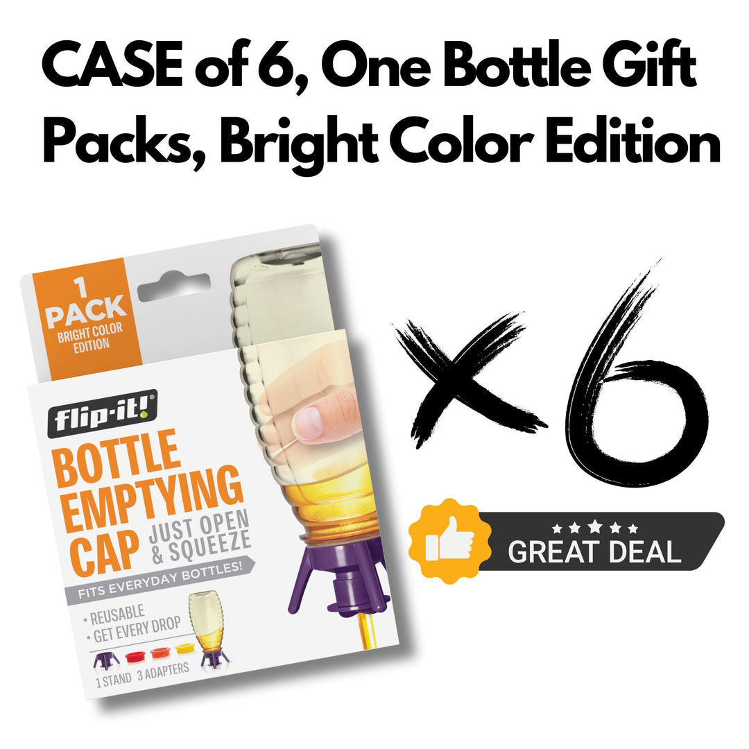 Flip-It Bottle Emptying Kit, Case of 6-Single Packs. Great Gifts!