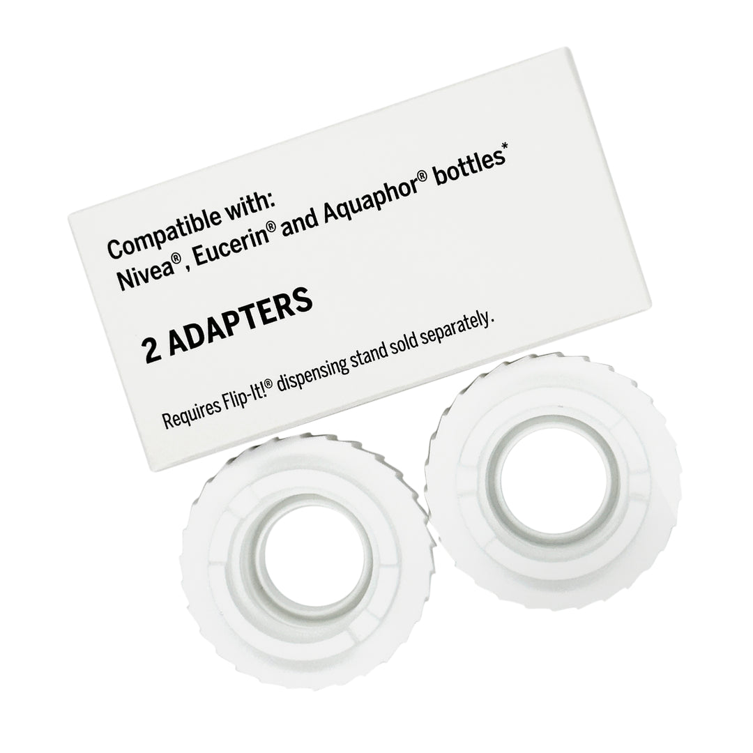 Adapters compatible with Nivea®, Eucerin® and Aquaphor® Bottles